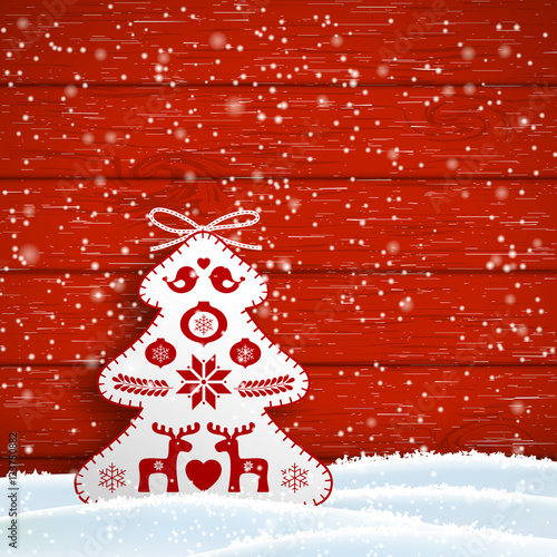 Christmas motive in scandinavian style, illustration