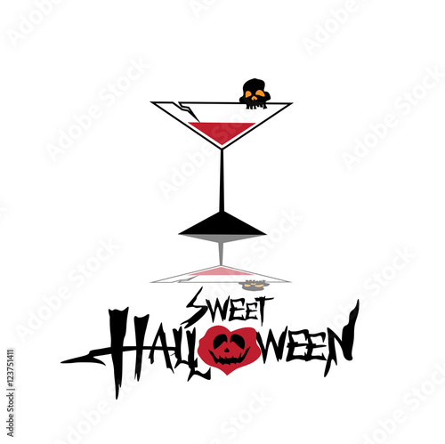 Sweet Halloween blood in a glass of wine.