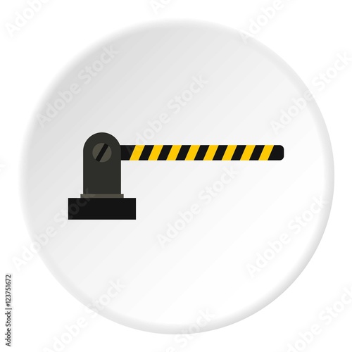 Gate in parking lot icon. Flat illustration of gate in parking lot vector icon for web