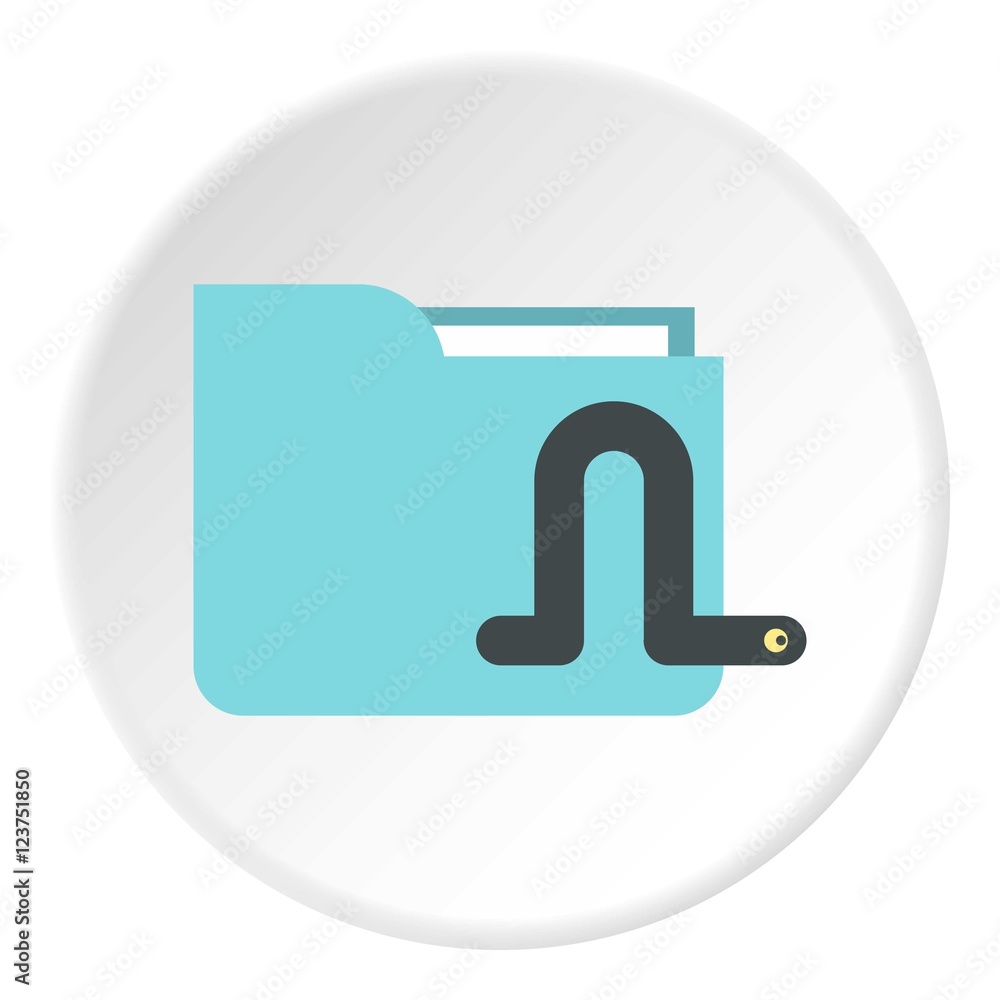 Worm in e-mail icon. Flat illustration of worm in e-mail vector icon for web Worm in e-mail icon. Flat illustration of worm in e-mail vector icon for web