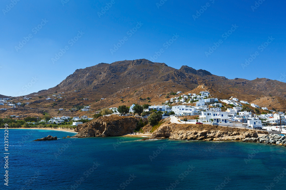 View of Serifos island from a ferry.