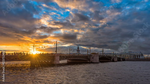 Palace Bridge (Dvortsoviy Most)in St. Petersburg. Russia photo