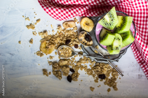 Healthy breakast with berries photo