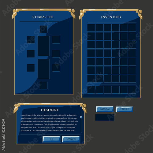 Set of fantasy vector interface elements