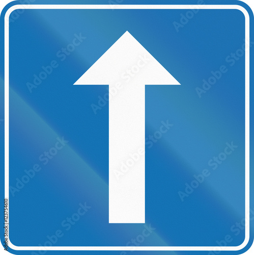 Fotografie Belgian regulatory road sign - One-way road
