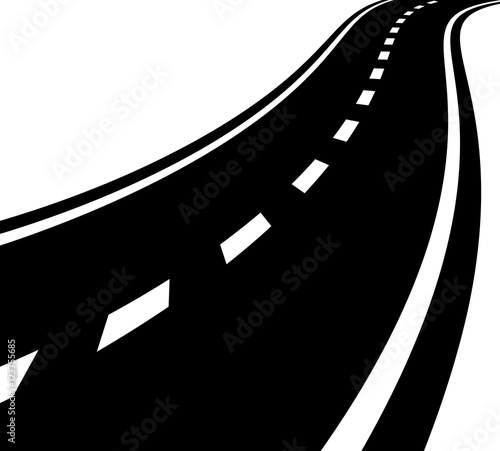 Empty road, roadway with perspective and divider lines