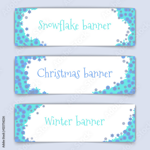 horizontal vector web banners on the theme of winter