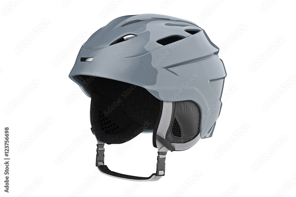 Fototapeta premium Helmet ski gray sportswear accessory. 3D graphic