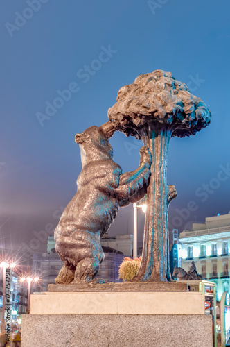 Bear and Strawberry Tree Statue in Madrid, Spain.