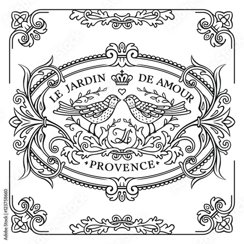 frame and elements in vintage style