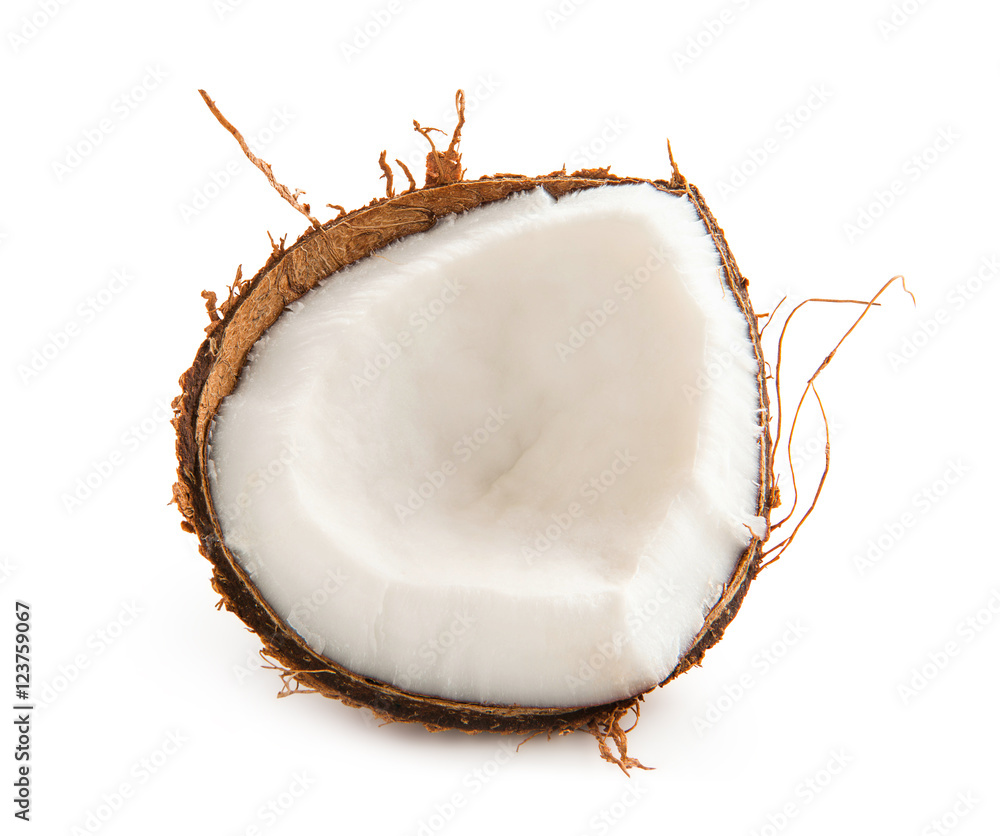Shard coconut isolated on white background Shard coconut isolated on white background