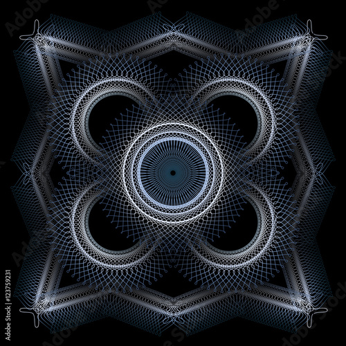 vector blue openwork lace pattern