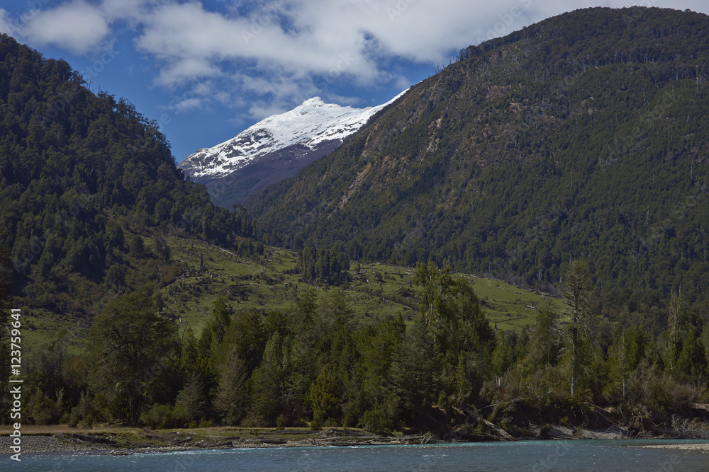 Rural landscape along the Carratera Austral in the Aysen Region of southern Chile.