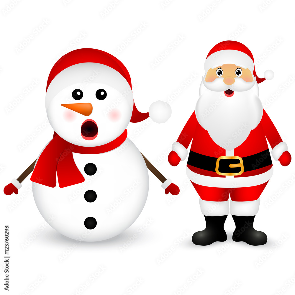 Santa Claus and Christmas snowman