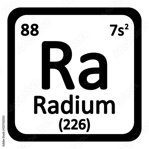 Periodic table element radium icon.