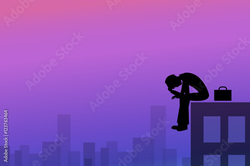 Depression background in silhouette style