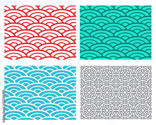 Seamless wave sea pattern in Chinese style