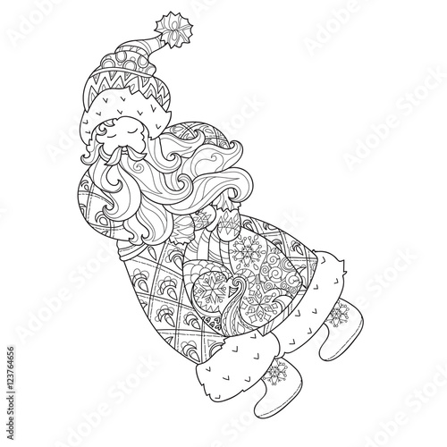 Vector cute christmas fairy tale town doodle.