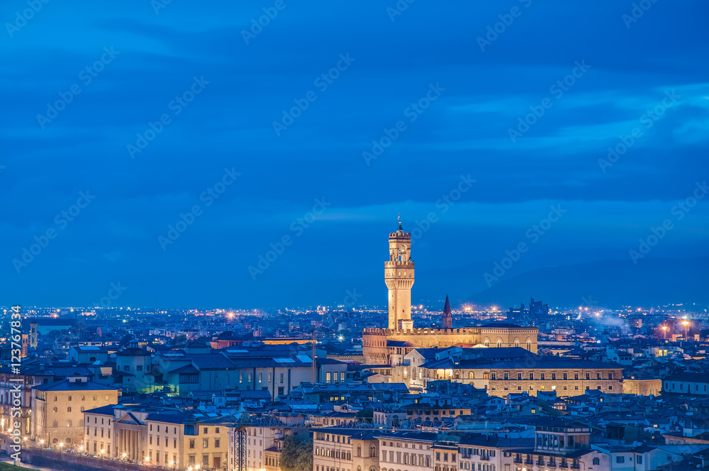 The Palazzo Vecchio, the town hall of Florence, Italy.