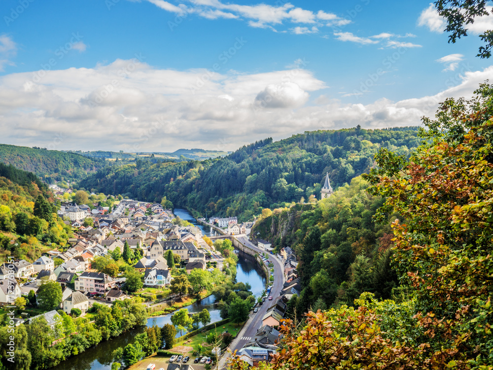 Vianden valley in Luxembourg. - obrazy, fototapety, plakaty 