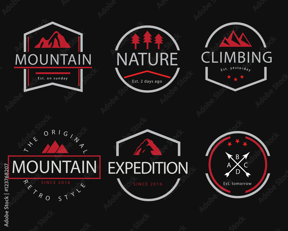 mountain retro badge illustration