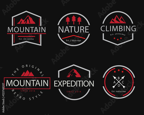 mountain retro badge illustration