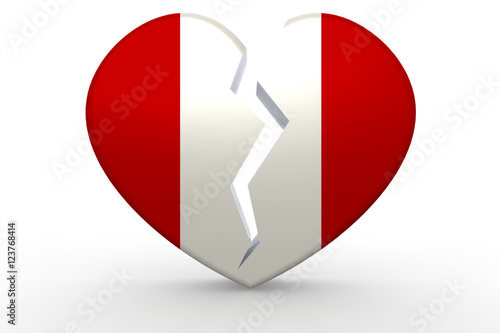 Broken white heart shape with Peru flag Free Download Broken white heart shape with Peru flag - GFXLoad