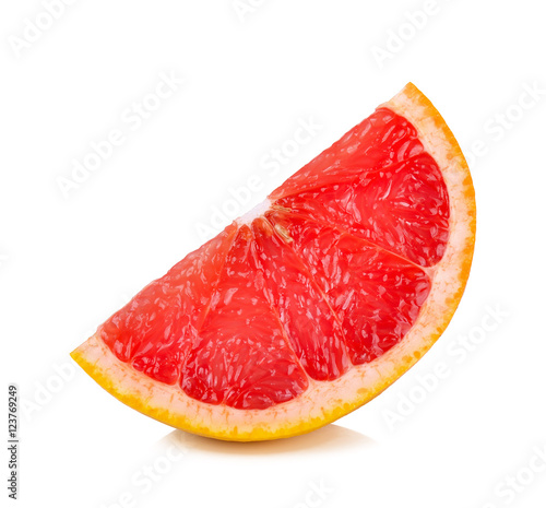 Slice of Grapefruit isolated on the white background