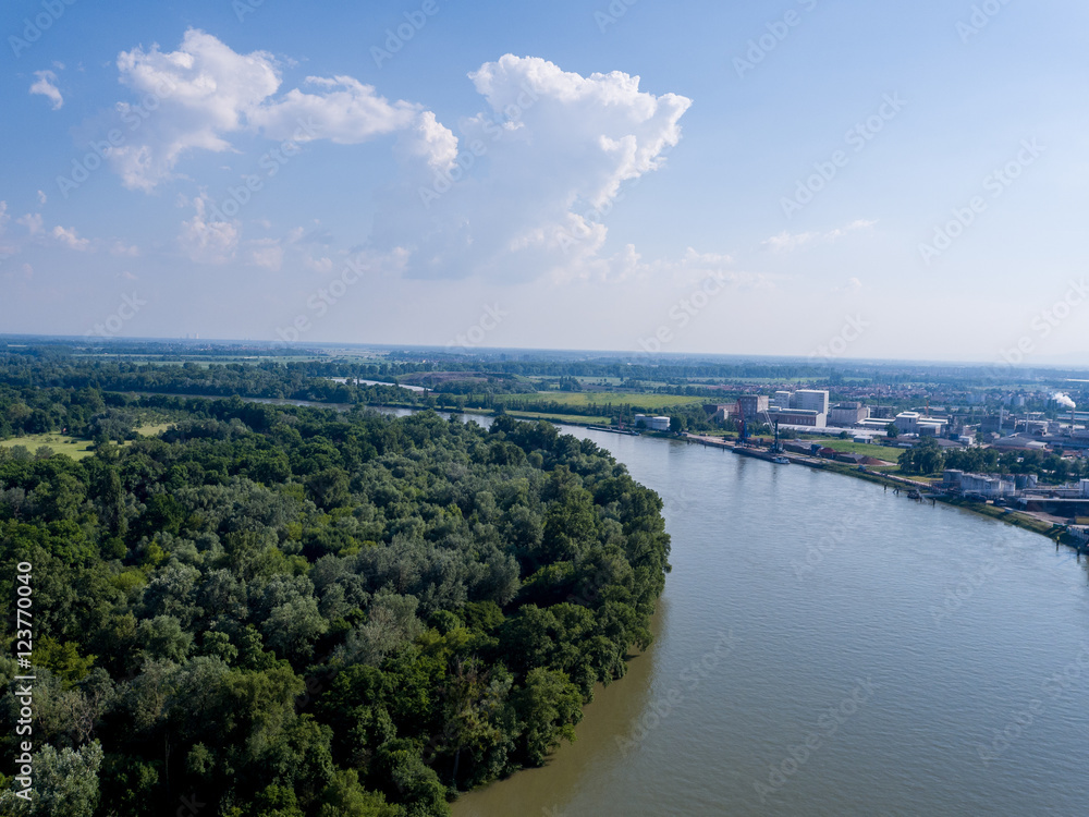 Fototapeta premium Ludwigshafen Mannheim Luftaufnahme Pfalz Baden Württemberg