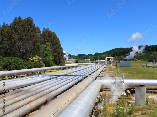 Green energy - geothermal power station pipeline