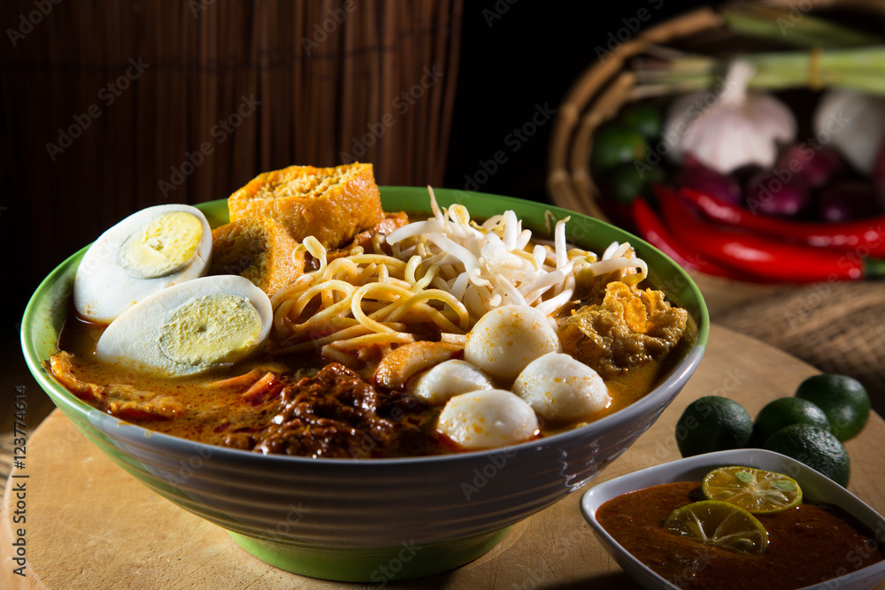  traditional curry spicy noodle soup