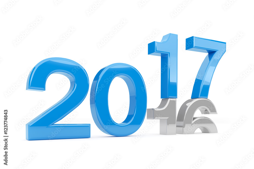 Silvester, Sylvester, Neujahr 2017 in blau auf vergangenes Jahr Silvester, Sylvester, Neujahr 2017 in blau auf vergangenes Jahr