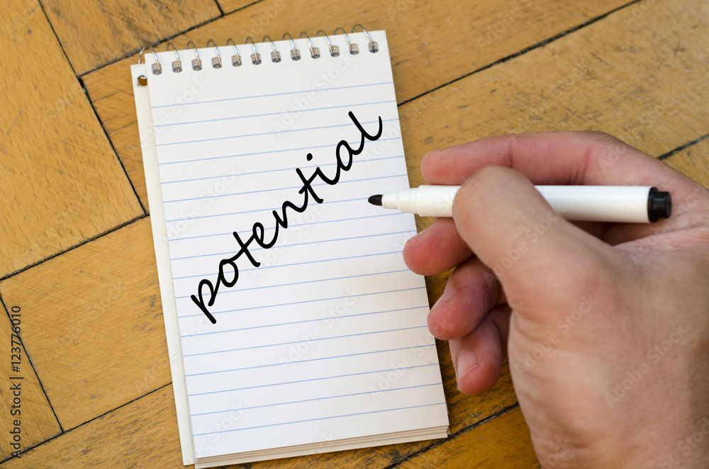 Potential text concept on notebook Potential text concept on notebook