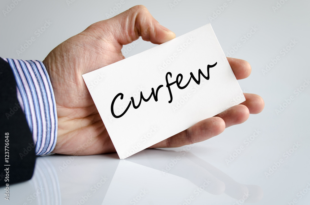Curfew text concept Curfew text concept