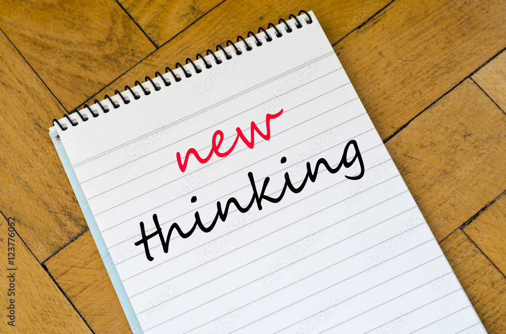 New thinking text concept on notebook New thinking text concept on notebook