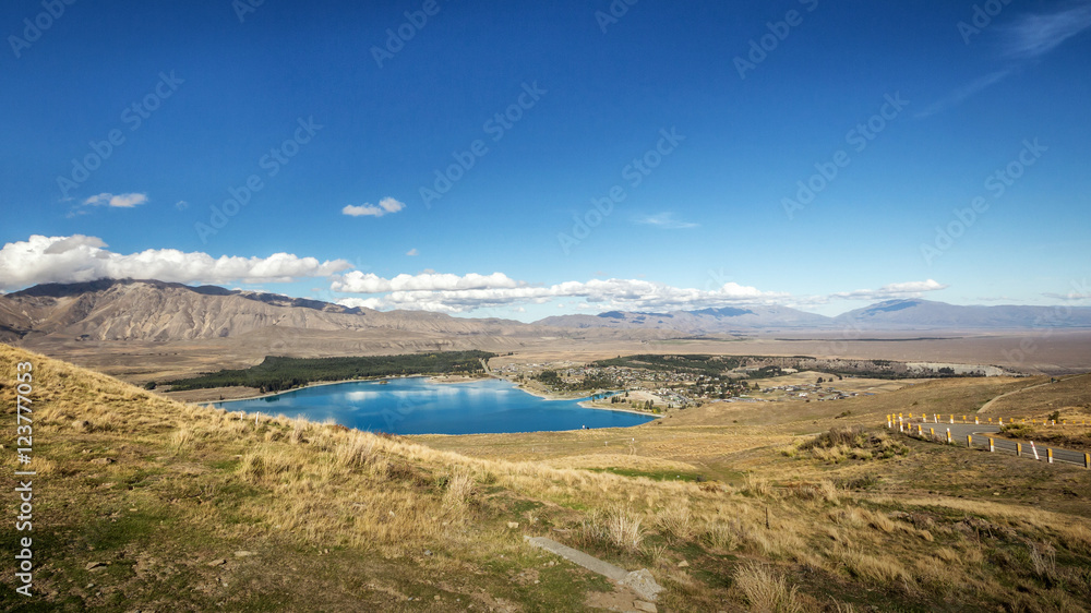 Lake Tekapo in the South Island of New Zealand. , view from Mt.