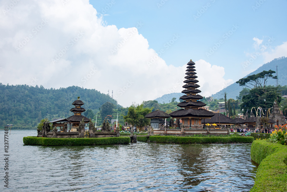 Pura Ulun Danu Bratan, Hindu temple on Bratan lake, Bali island, Pura Ulun Danu Bratan, Hindu temple on Bratan lake, Bali island,