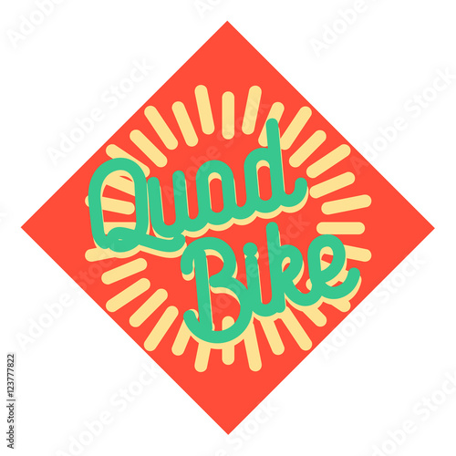 Color vintage quad bike emblem