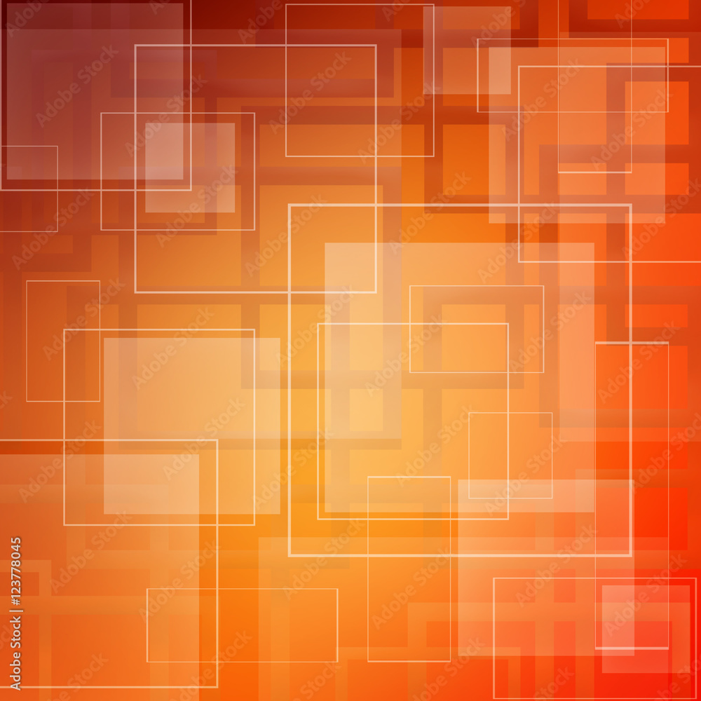 Abstract square on orange background