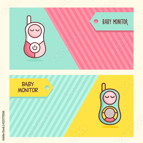 Baby monitor icon set. Corporate style. Vector illustration. Radio symbol