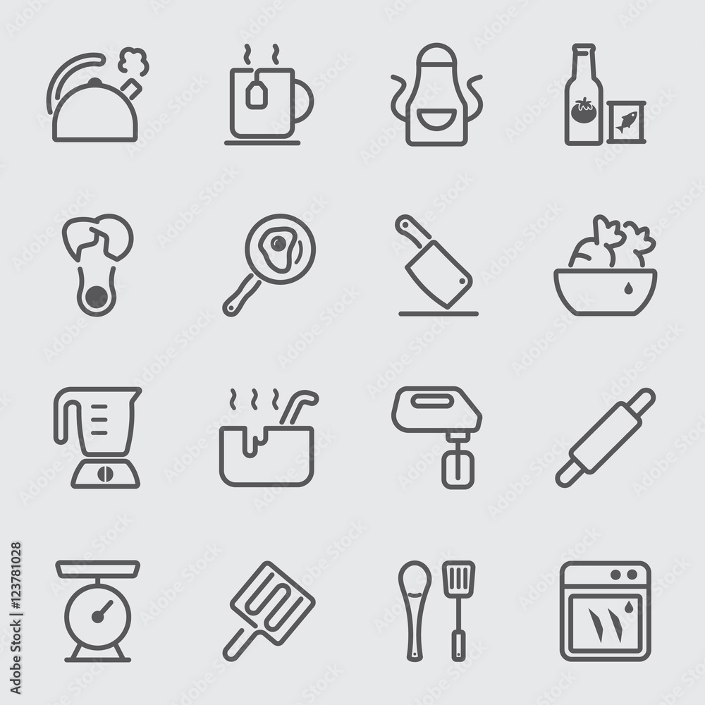 Kitchen Utensils and cooking line icon 2 Kitchen Utensils and cooking line icon 2