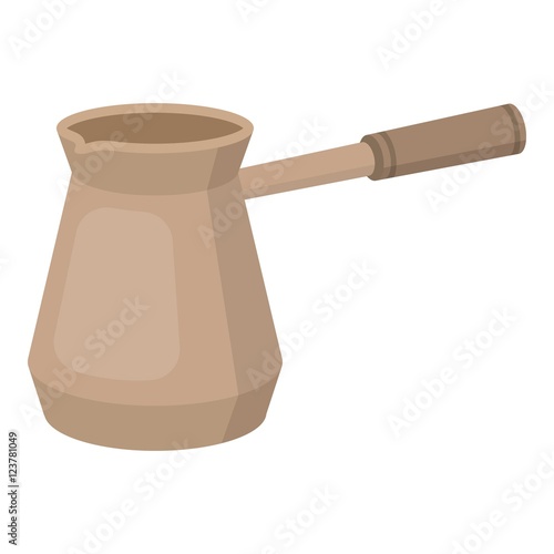Cezve icon in cartoon style isolated on white background. Arab Emirates symbol stock vector illustration.