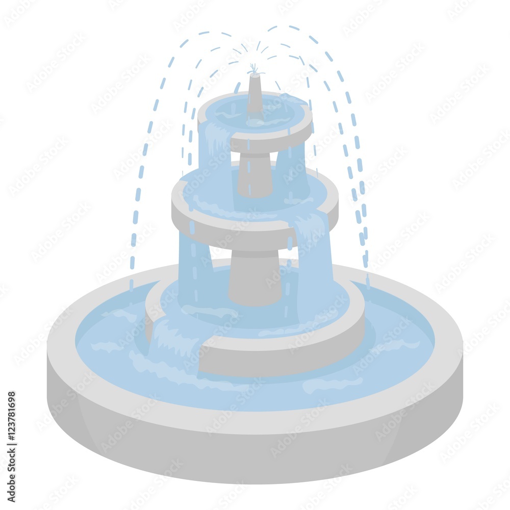 Fountain icon in cartoon style isolated on white background. Park symbol  stock vector illustration. Stock Vector | Adobe Stock