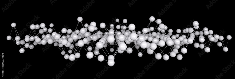 Abstract wave connection with dots and lines 3D rendering Abstract wave connection with dots and lines 3D rendering