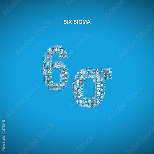 Six sigma diagonal typography background