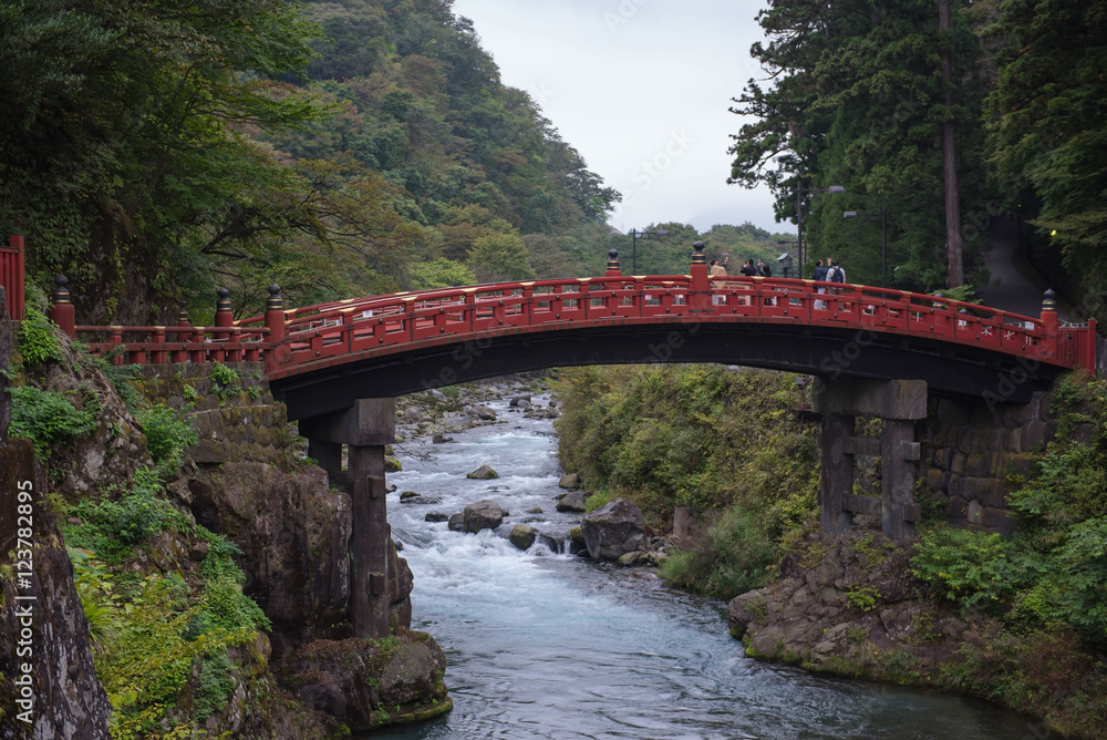 Shinkyo (Sacred Bridge) stands at the entrance to Futarasan Shrine. Shinkyo (Sacred Bridge) stands at the entrance to Futarasan Shrine.