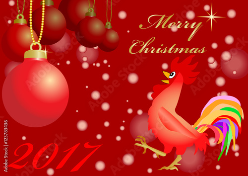 red christmas balls  with cock