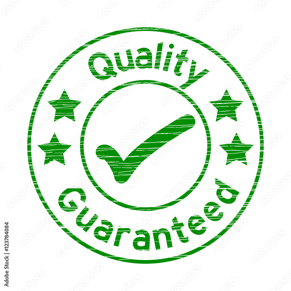Grunge green round quality guarantee with right mark rubber stam Grunge green round quality guarantee with right mark rubber stam