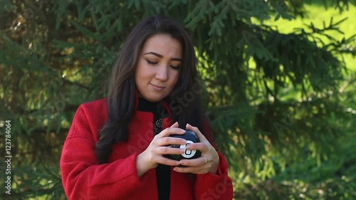 Girl and magic ball photo