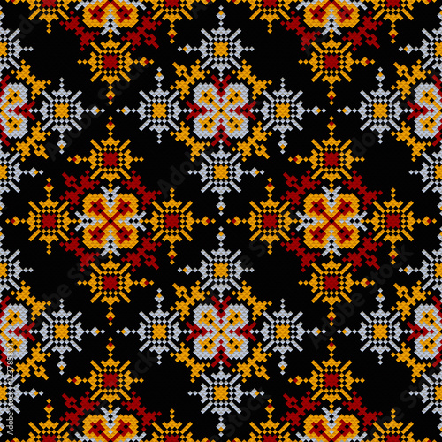 seamless pattern aztec beading embroidery. Vector background for textile, fabrics, clothing. tribal national ornament